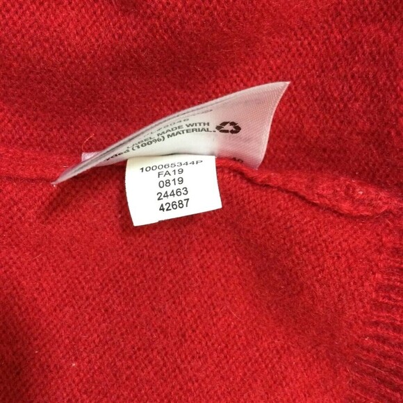 Charter Club Cashmere Luxury Women Crew Neck Pullover Sweater Red Sz L Petite - Picture 12 of 13